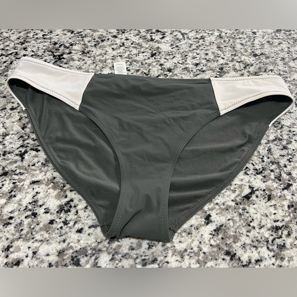 Athleta Colorblock bikini bottom, size medium, greenish gray